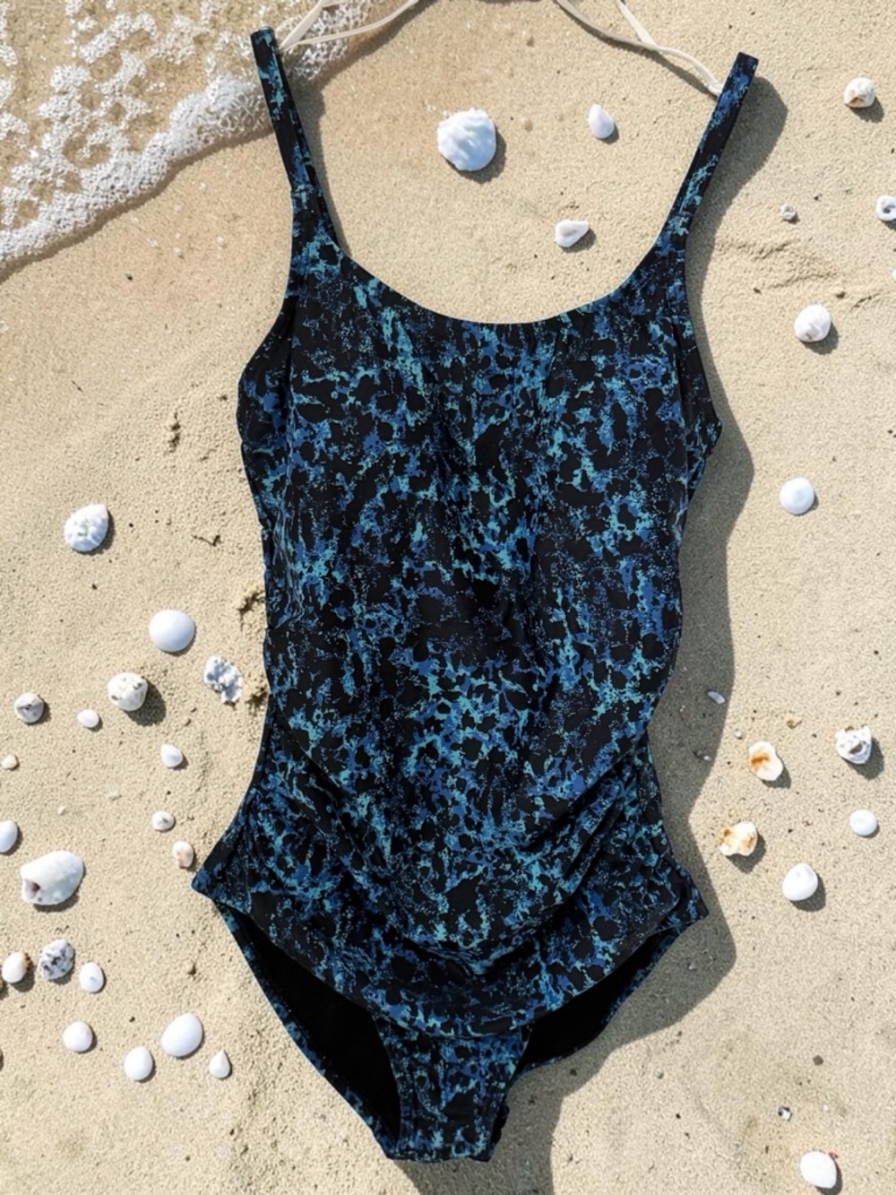 Speedo Black and Teal One-Piece Swim Suit